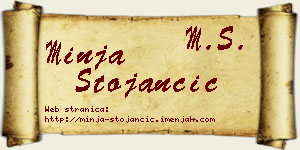 Minja Stojančić vizit kartica